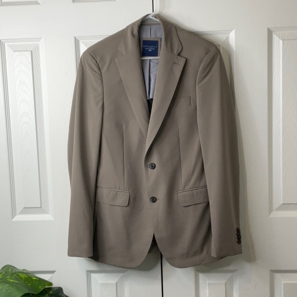 Steel & Jelly British Design Blazer Jacket Taupe Size 36R NWOT - Picture 2 of 9